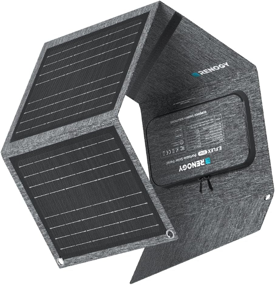 30W Portable Solar Charger with 2 USB Ports, Foldable Sunpower Solar Panel for Camping, Hiking, and Outdoor Activities, IP65 Waterproof, Compatible with Cell Phone, Iphone, Ipad, Samsung Galaxy