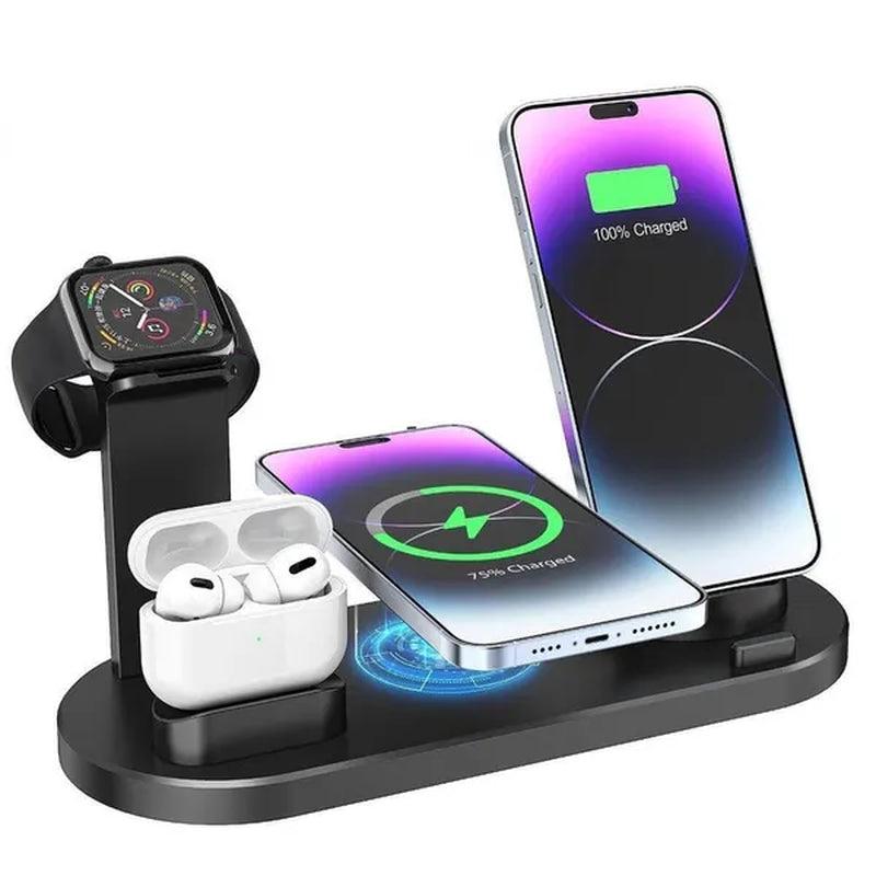 2024 NEW 6 in 1 Fast Wireless Charger Pad USB Charging Dock Station for Apple Watch Airpods Apple Iphone Samsung Android