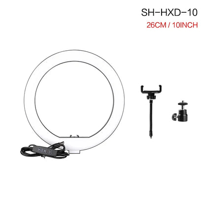 10Inch LED Ring Light Lamp with Phone Clip Tripod Stand Selfie Video for Tik Tok Youtube Phone Live Photo Photography Studio