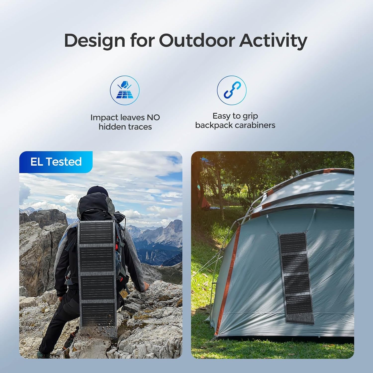 30W Portable Solar Charger with 2 USB Ports, Foldable Sunpower Solar Panel for Camping, Hiking, and Outdoor Activities, IP65 Waterproof, Compatible with Cell Phone, Iphone, Ipad, Samsung Galaxy