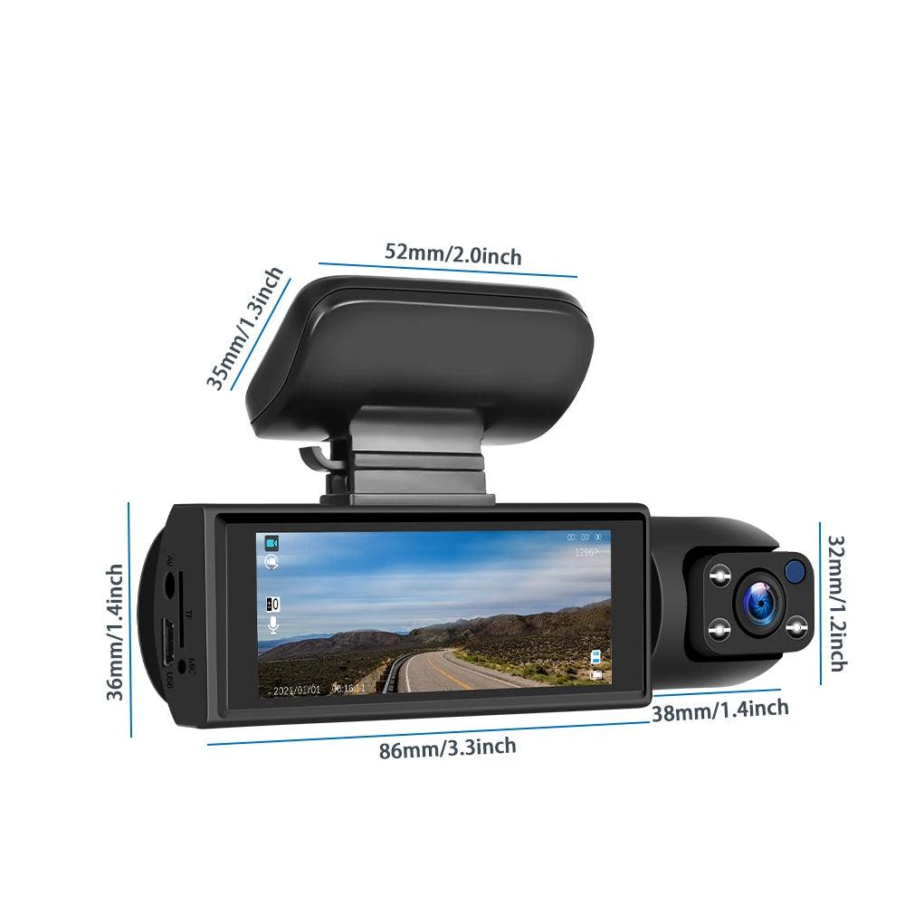 Car DVR Wide-Angle 2-Record High-Definition Night Vision 1080P Driving Recorder Suction Cup 2-Lens Car Front and inside Video