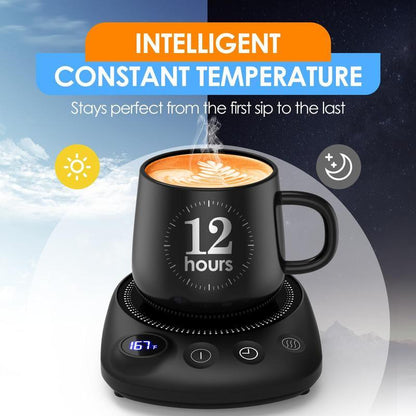 Coffee Mug Warmer - Fastest Heating & Highest Temperature, Coffee Cup Warmer for Desk Auto Shut Off, 4 Temp Settings & 1-12H Timer, Smart Electric Beverage Warmer for Coffee, Tea, Water, Milk and Coco