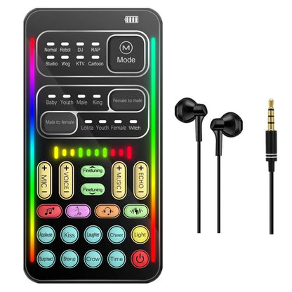 Voice Changer Abs, Sound Disguiser with 8 Effect or Mobile Phone Computer Black Handheld Portable Multifunctional