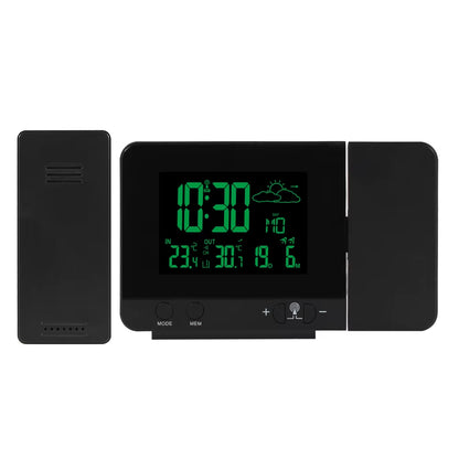 Projection Alarm Clock Digital Watch Calendar Temperature Meter Weather Forecast 8 Color Display Electronic Table Clocks