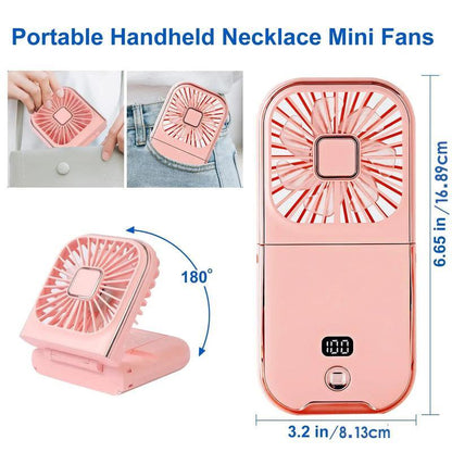 Portable Mini Fan with Phone Holder, USB Rechargeable Digital Display Fan with Power Bank Function, Foldable Personal Handheld Fan for Travel Outdoor Driving Office