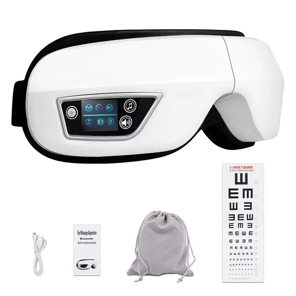 6D Smart Airbag Vibration Eye Massager Eye Massage Instrument Bluetooth Music for Fatigue and Dark Circles Hot Compress Massage