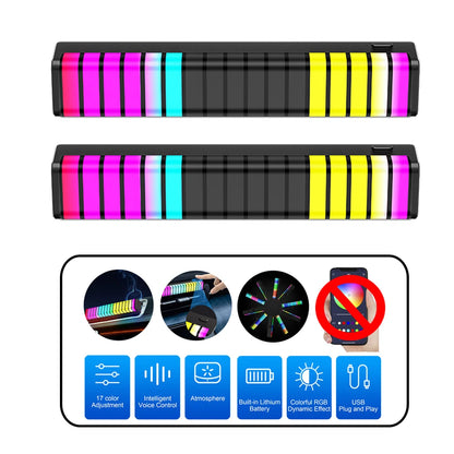 Car Music Rhythm Lamp Air Outlet Freshener App Control RGB LED Strip Sound Control Atmosphere Light 256 Colors Car Accessories