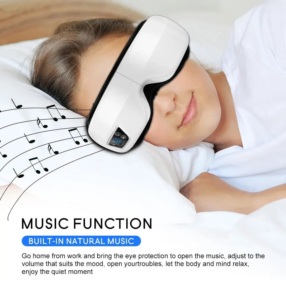 6D Smart Airbag Vibration Eye Massager Eye Massage Instrument Bluetooth Music for Fatigue and Dark Circles Hot Compress Massage