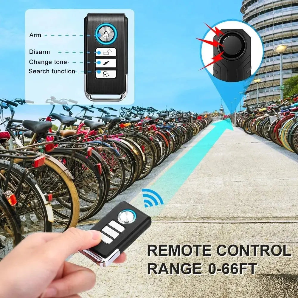 Wireless Bicycle Alarm Remote Control Waterproof Electric Motorcycle Scooter Bike Security Protection anti Theft Alarms