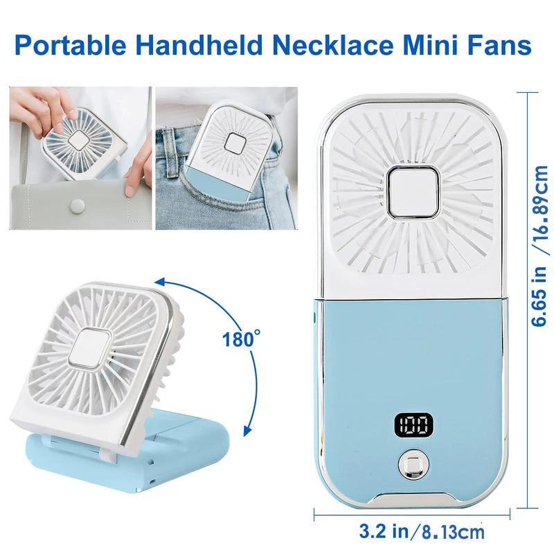 Portable Mini Fan with Phone Holder, USB Rechargeable Digital Display Fan with Power Bank Function, Foldable Personal Handheld Fan for Travel Outdoor Driving Office