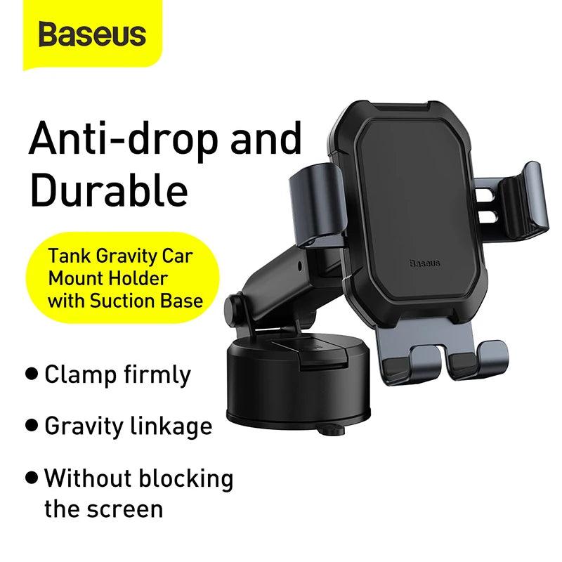 Baseus Gravity Car Phone Holder Suction Cup Adjustable  Holder Stand in Car GPS Mount for Iphone 13 12 Pro Xiaomi POCO