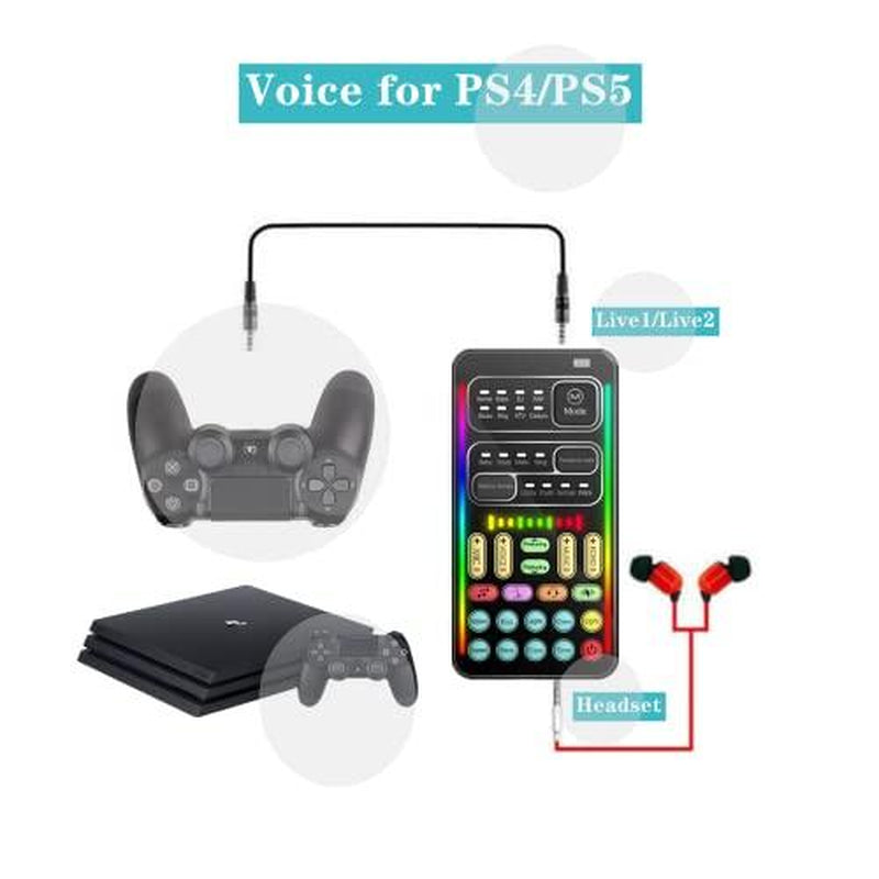 Voice Changer Abs, Sound Disguiser with 8 Effect or Mobile Phone Computer Black Handheld Portable Multifunctional