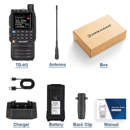 TD H3 Walkie Talkies Long Range Wireless Programming Air Band Tow Way Ham Radio Wireless Set USB Rechargeable GMRS