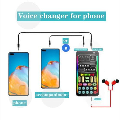 Voice Changer Abs, Sound Disguiser with 8 Effect or Mobile Phone Computer Black Handheld Portable Multifunctional